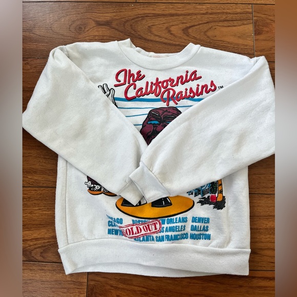 Vintage Kids White California Raisins Sweatshirt - Picture 4 of 8